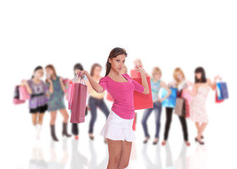 Obraz premium happy woman with shopping bags