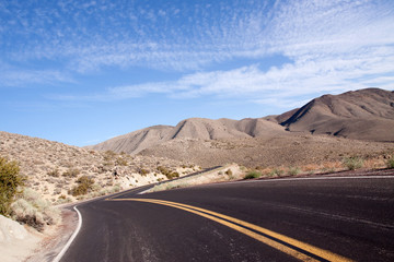 Winding desert highway