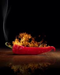Wall murals Hot chili peppers red hot chili pepper burns