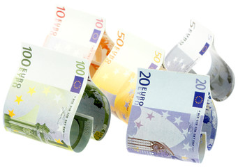 billets coeurs, fond blanc