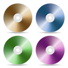 CD or DVD color set, realistic vector illustration