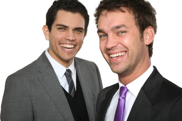 zwei männer dynamisches team business