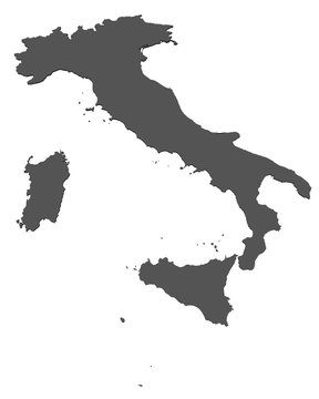 Karte von Italien - freigestellt