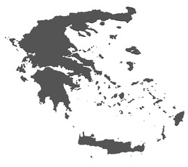 Karte von Griechenland - freigestellt