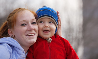 Happy mother with son