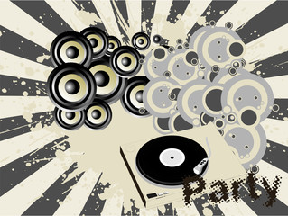 Abstract party vector illustration with turntable