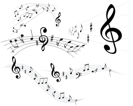 Music notes vector background