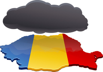 La Roumanie sous un nuage noir (détouré)