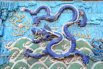 Obraz premium Oriental dragon on the nine-dragon wall of Forbidden City,