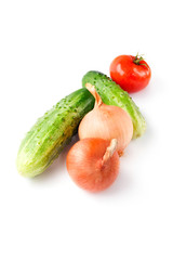 Vegetables isolated on the white background