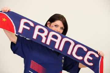 Supportrice de l'équipe de France - obrazy, fototapety, plakaty