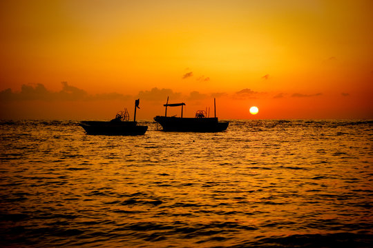 Fishing Boats Sunset