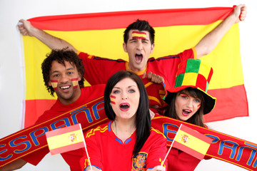 Amis supporters de l'équipe d'Espagne