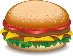 Printed kitchen splashbacks Draw Fast Food-Hamburger
