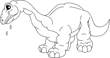 vector -   unhappy dinosaur isolated on background