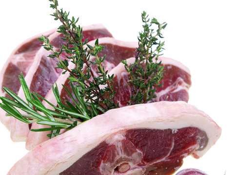 saddle of lamb, raw