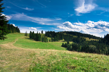 Fototapeta na wymiar Pieniny widok i kolarstwo górskie