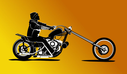 Chopper motorcycle vector with rocker