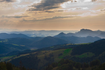 Pieniny Mountains view and mountain biking
