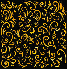 black and gold ornamental background
