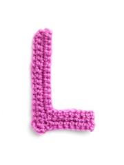 One letter of knit handmade alphabet - L