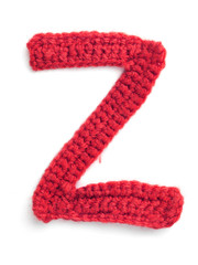 One letter of knit handmade alphabet - Z