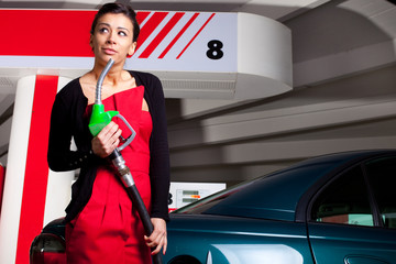 Fuel station woman