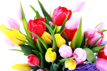Fototapeta premium basket full of tulips