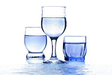 three glass  of water