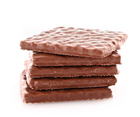Chocolate cookie isolated on white