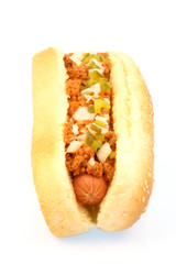 chili hot dog