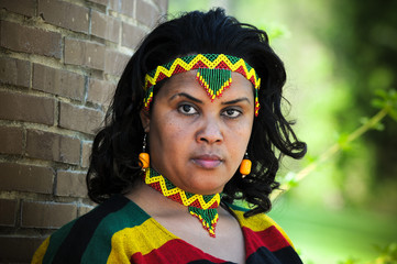 African girl with Ethiopian costume