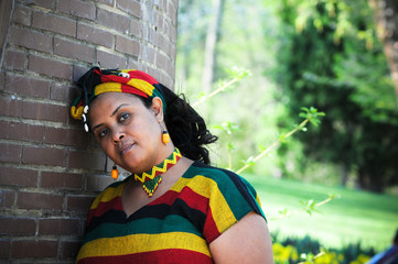 African girl with Ethiopian costume