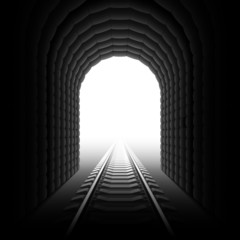 Railroad tunnel. Detailed vector.