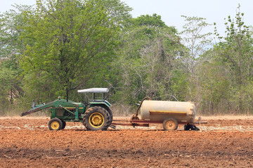 tractor with a water tank