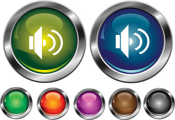 Vector collection icons with loud-speaker sign