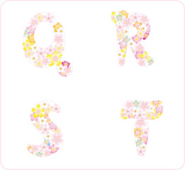 粉红樱花字母QRST