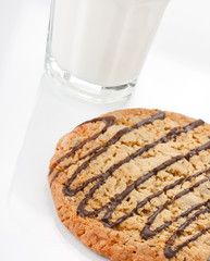 glass of milk with cookies.
