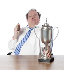 homme d'affaires cigare trophée