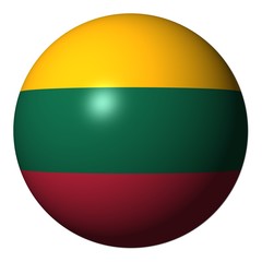 Lithuania flag sphere isolated on white illustration