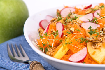 Salat mit Radieschen und Kresse