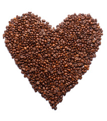 Obraz na płótnie Canvas serce z ziaren kawy