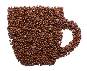Coffee cup made of coffee beans