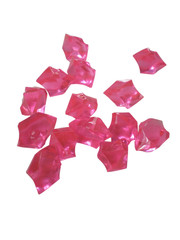 éclats de plastique rose (utilisés en décoration)