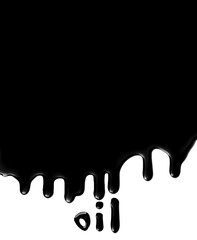 dripping oil with text