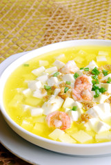 china delicious food-- tofu and shrimp soup