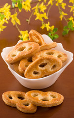 Delicious cookies on a white plate