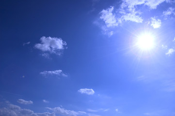 Blue sky and sun conceptual image.