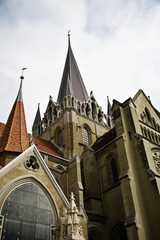 Fototapeta na wymiar Katedra Notre-Dame zewnętrzne, Lozanna, Szwajcaria