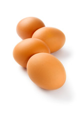 Eggs isolated on the white background